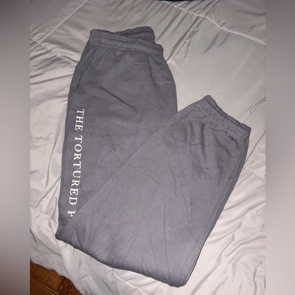 Taylor Swift Pants - Taylor swift TTPD XL Gray Sweatpants with White Text